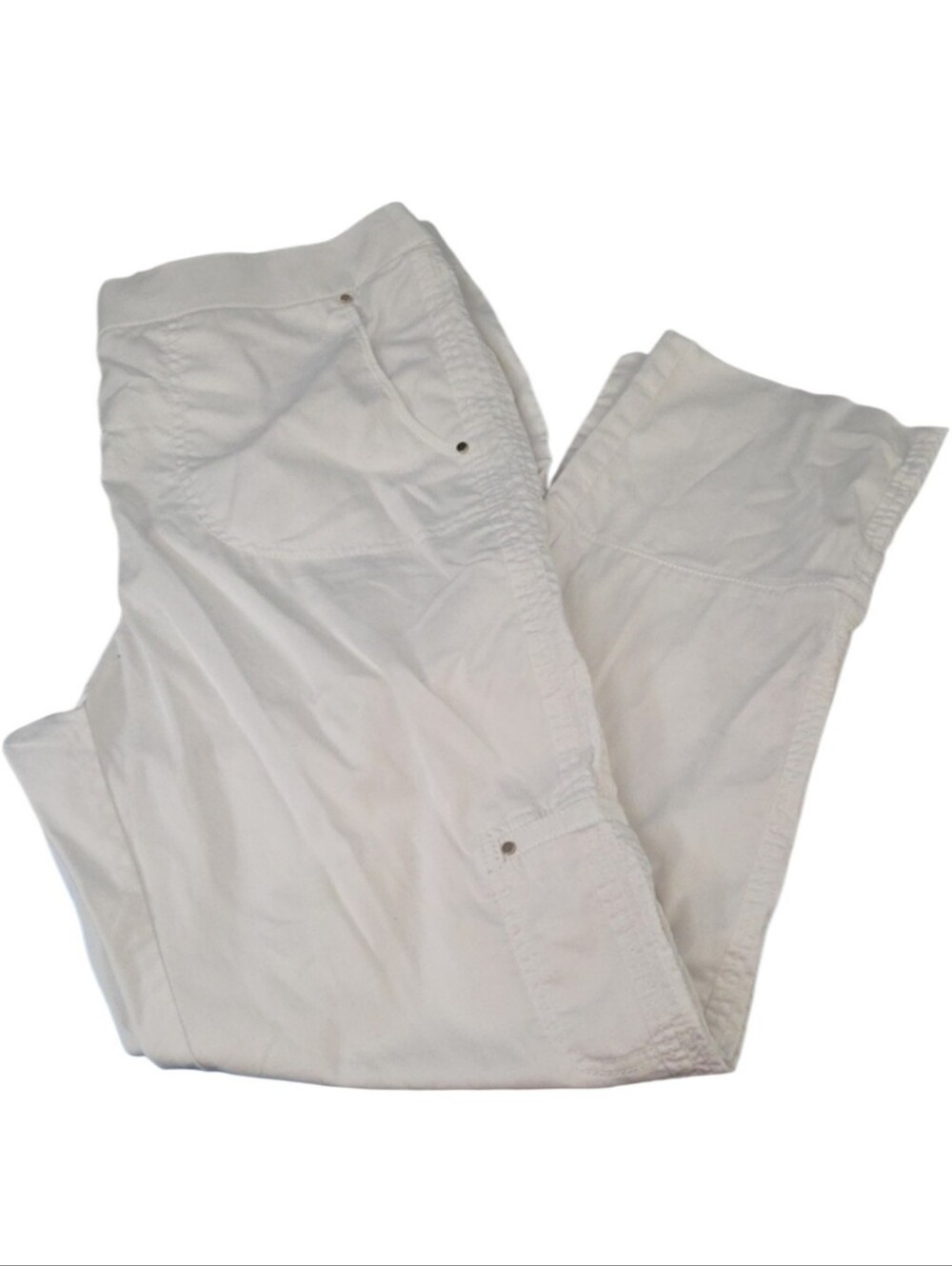 Chico's Women's White Cargo Crop Pants